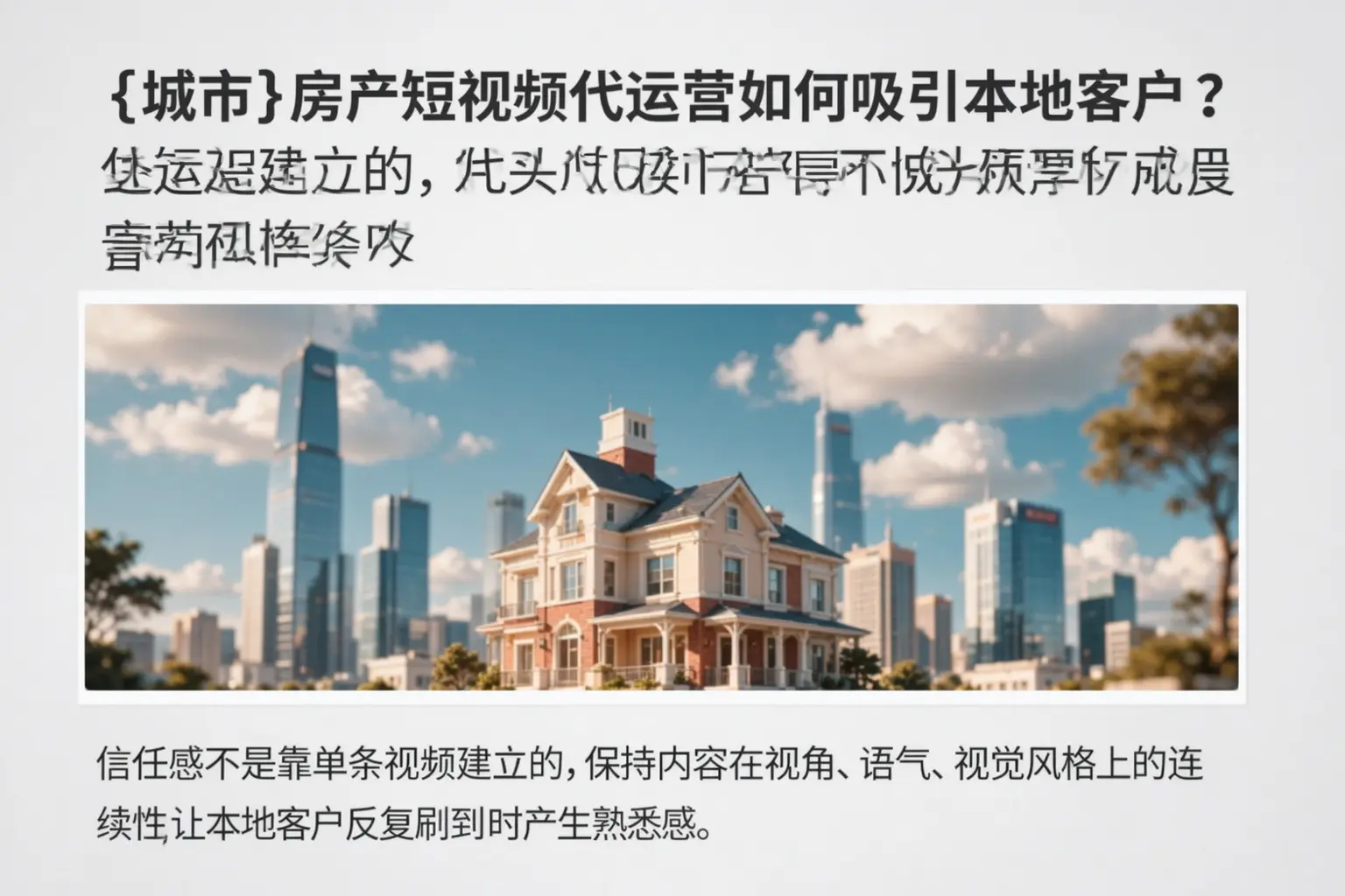 商丘房产短视频代运营如何吸引本地客户？