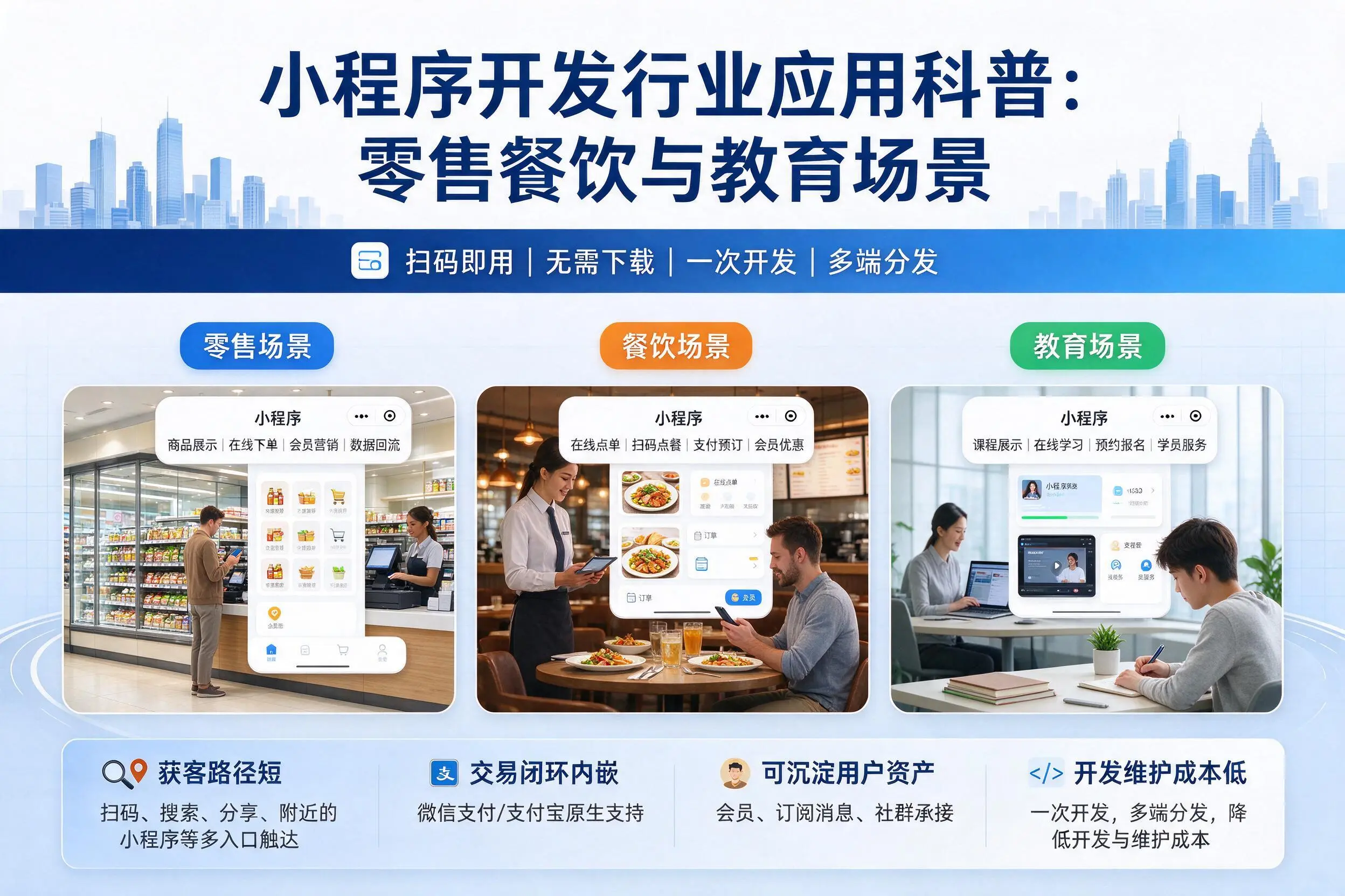 商丘小程序开发行业应用科普：零售餐饮与教育场景