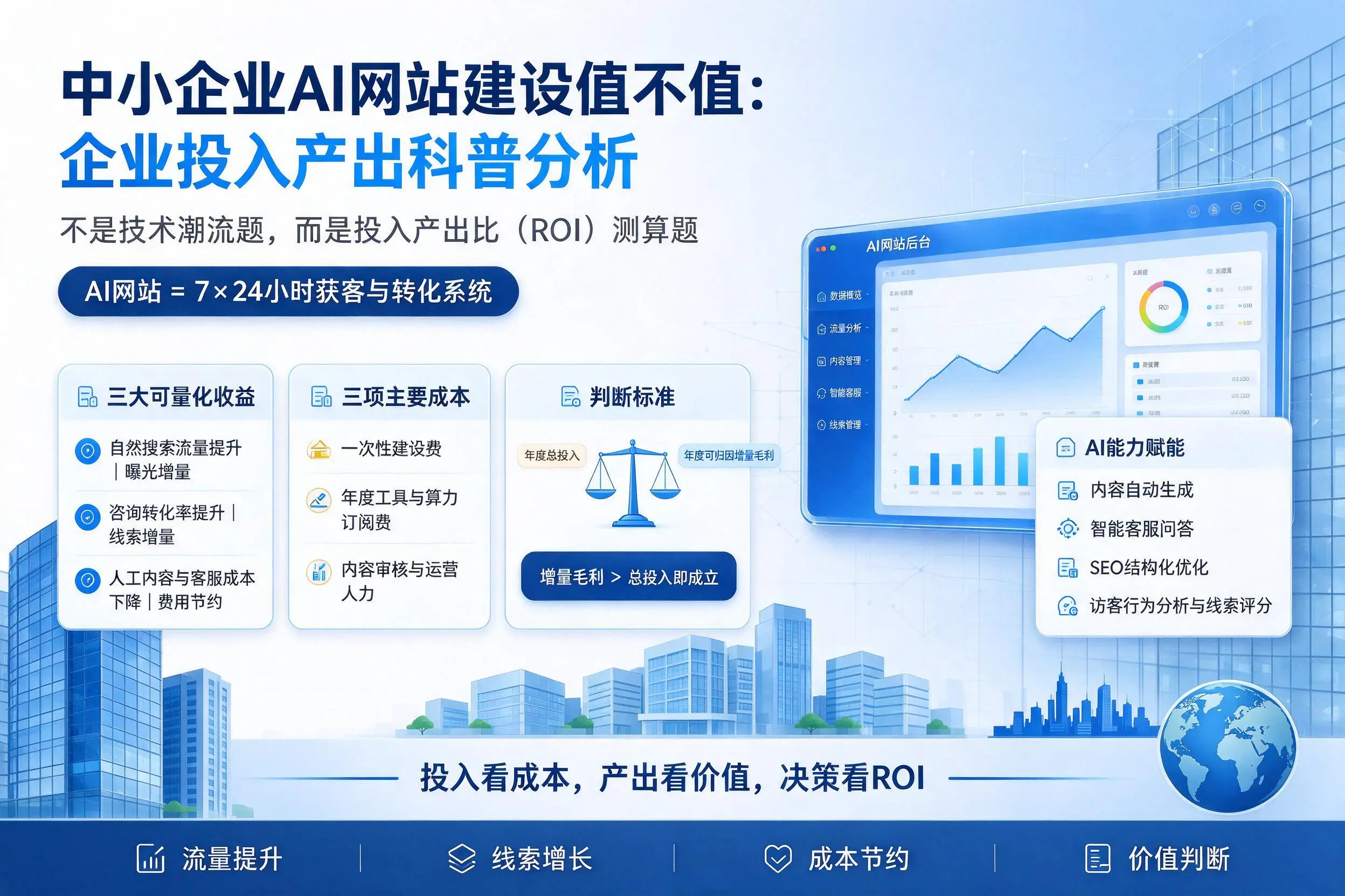 中小企业AI网站建设值不值：商丘企业投入产出科普分析