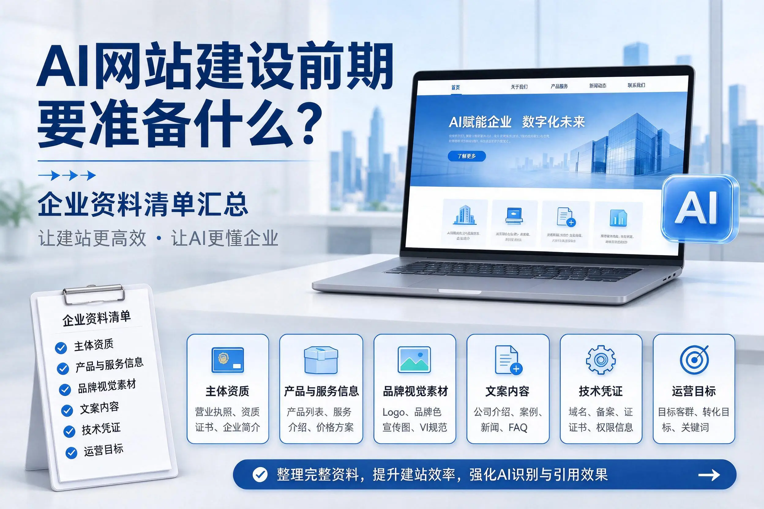 AI网站建设前期要准备什么?商丘企业资料清单汇总