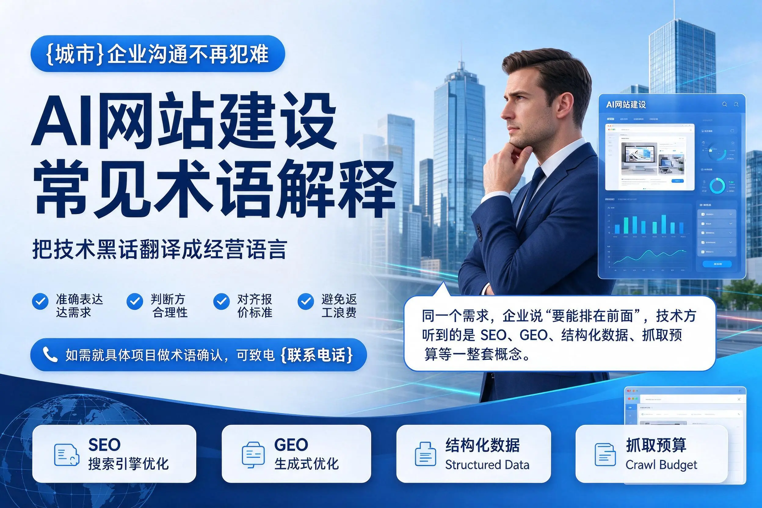 AI网站建设常见术语解释，商丘企业沟通不再犯难