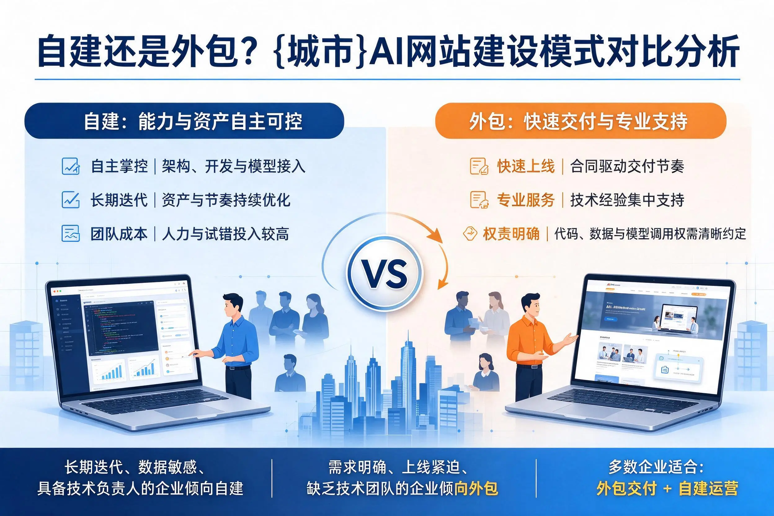 自建还是外包?商丘AI网站建设模式对比分析
